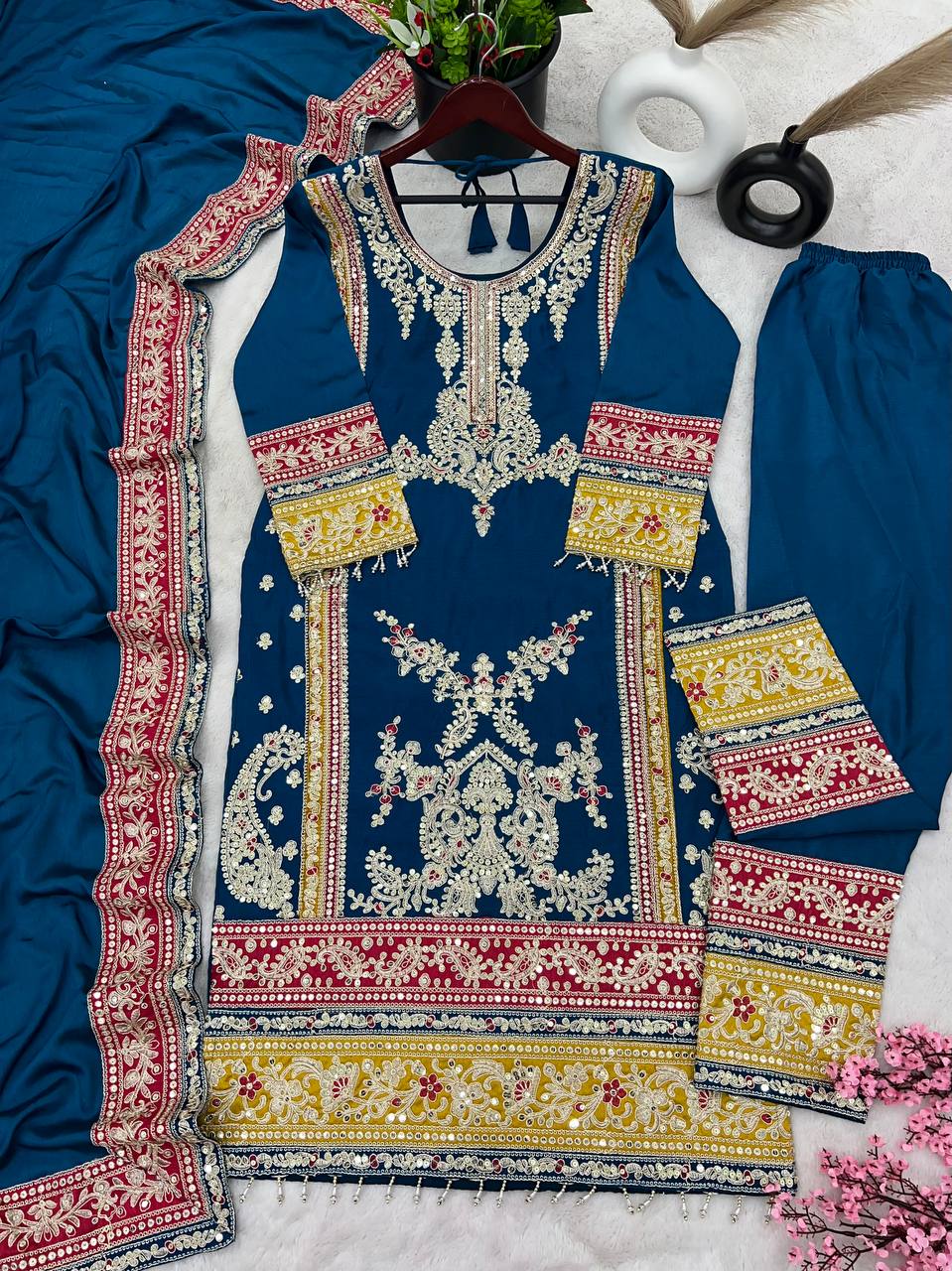 Chinon silk heavywork Suit