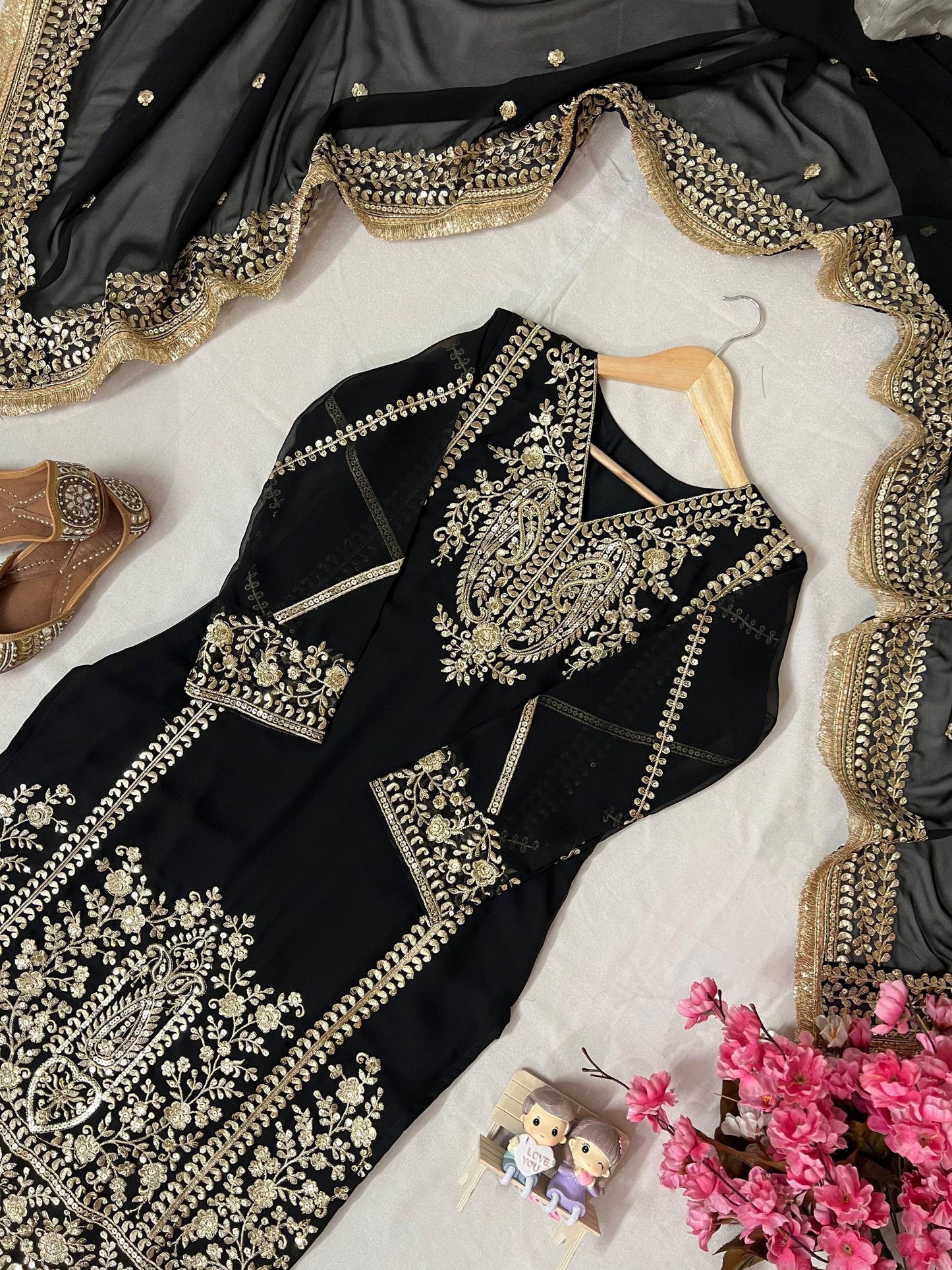 KURTA SET IN GEORGETTE FABRIC WITH AMAZING SEQUINS & THREAD EMBROIDERY WORK | LUXURYEMPORIUM | PARTYWEAR| RANGMAHAL|