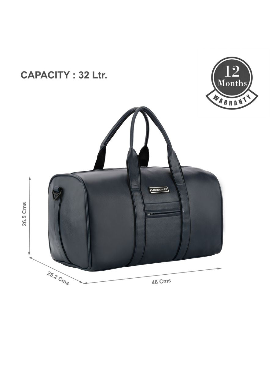 Lavie Leather Unisex Duffle Bag (Navy) (M)| LUCKILY THE BEST ~ | gym bags