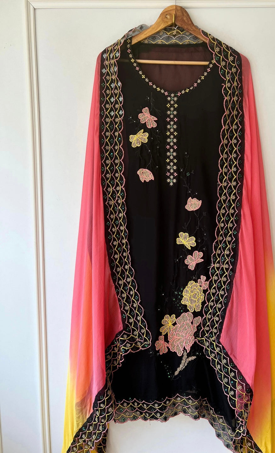 Nazakat | PURE ORGANZA UNSTITCHED SUIT| LUXURY EMPORIUM