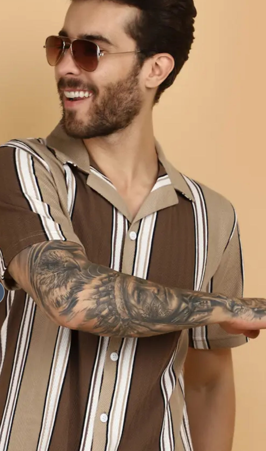 Brown textured Men Shirt| Luxury Emporium