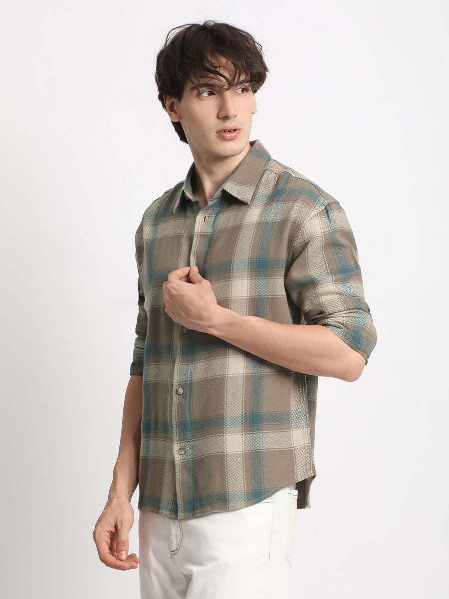 Mens Brown Relaxed Fit Casual Shirt | LUXURY EMPORIUM