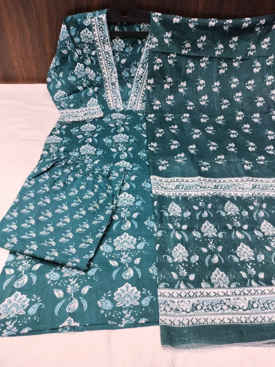 PureCotton suit Jaipuri print long length | Luxury Emporium | casual classy