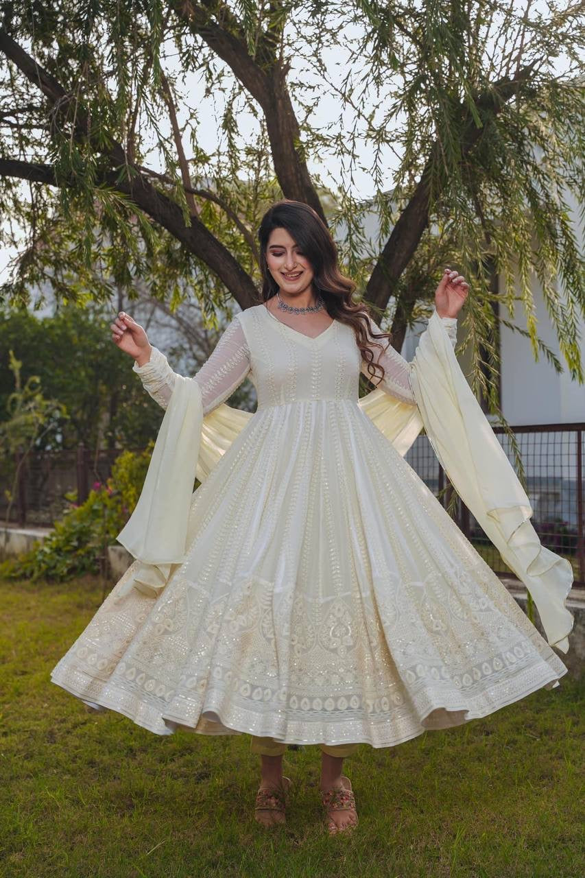 White GownDress | luxury Emporium | classy and elegant look for your party