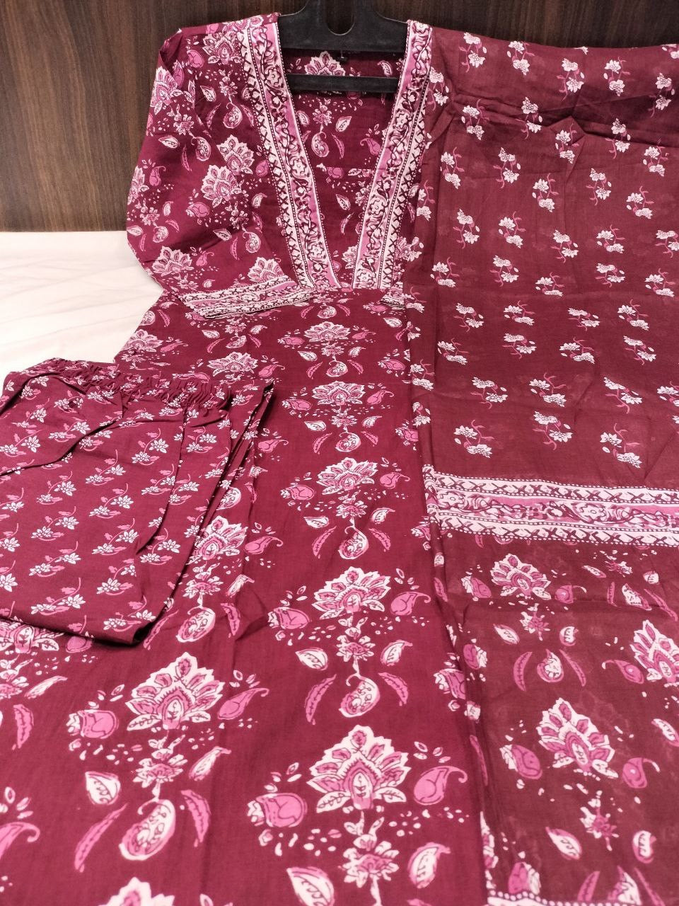 PureCotton suit Jaipuri print long length | Luxury Emporium | casual classy