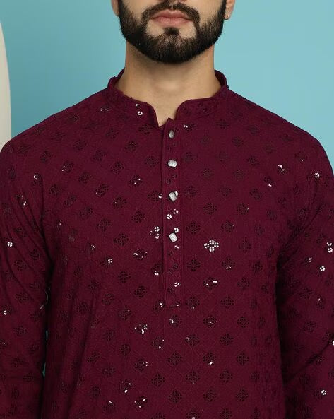 Men Embellished Regular Fit Kurta set Luxury Empo