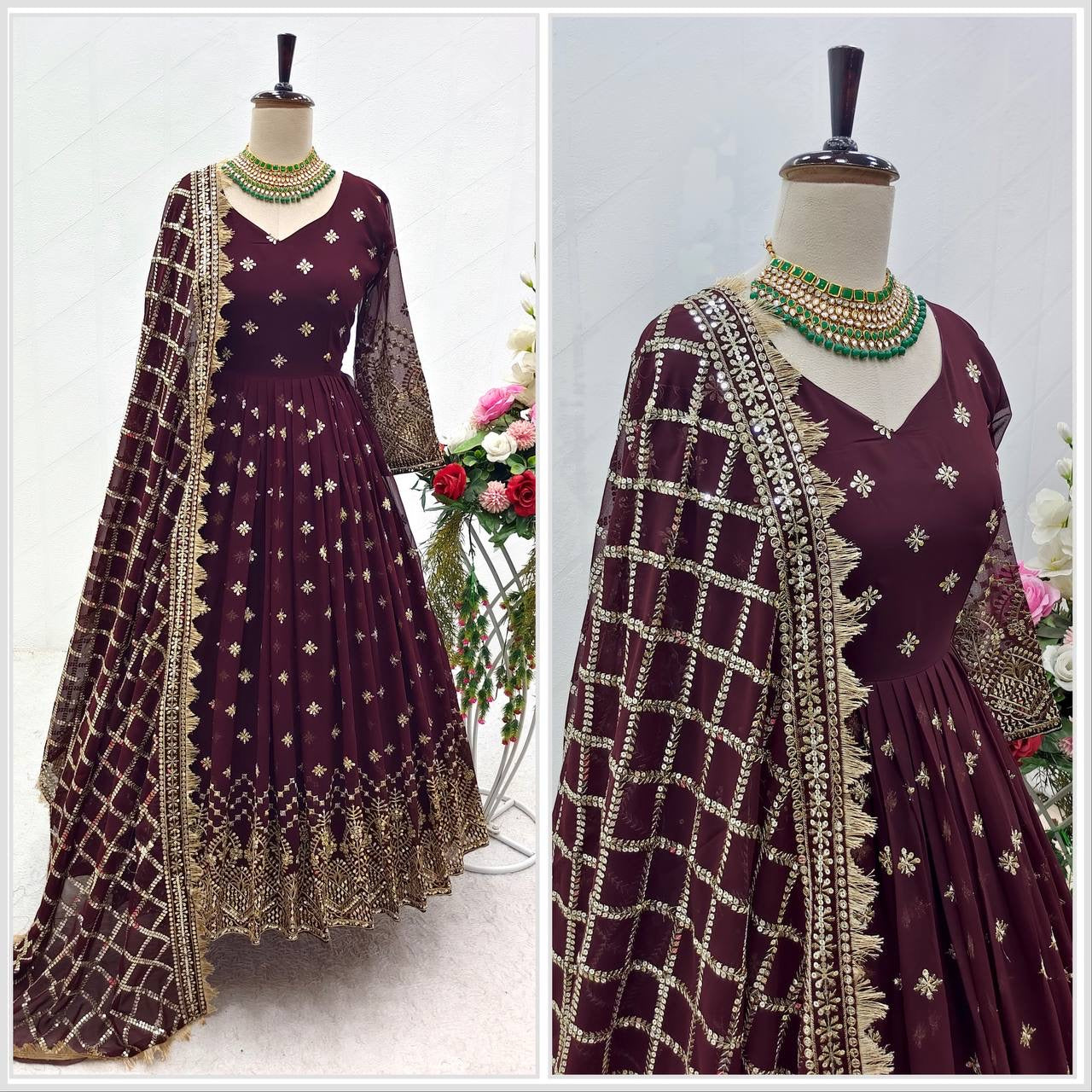 Heavy GEORGETTE GOWN LEHENGA | LUXURY EMPORIUM