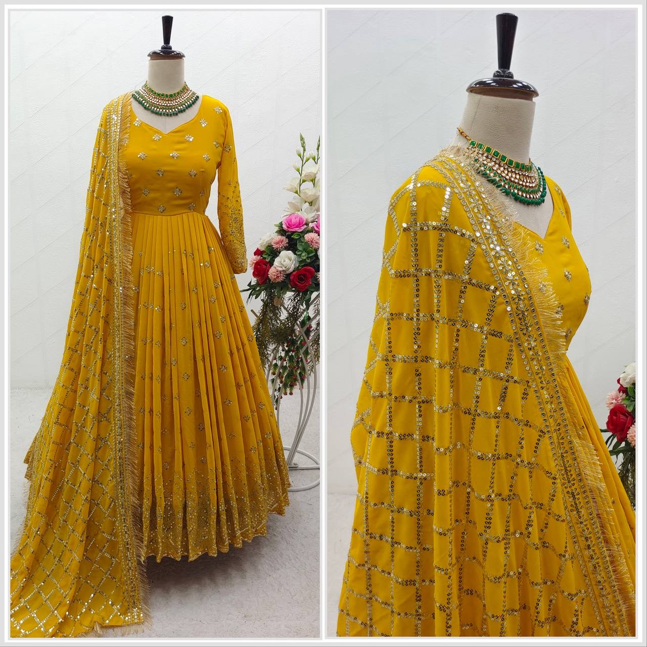 Heavy GEORGETTE GOWN LEHENGA | LUXURY EMPORIUM