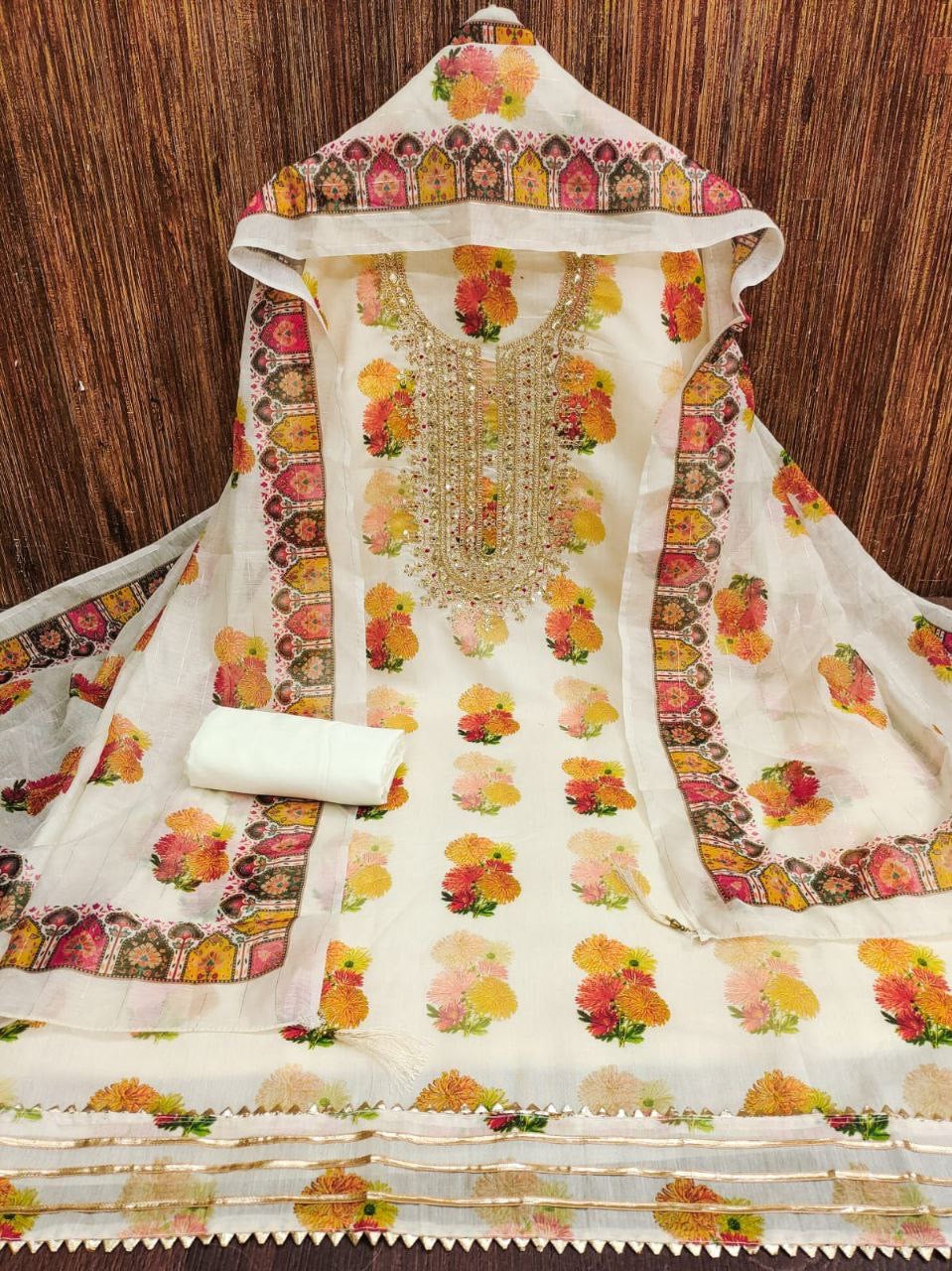 Digital printing Dupatta set suit piece| Luxuryemporium