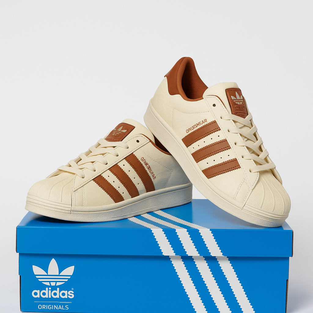 Adidas Shoes- Superstar (Brown/Beige)| LUXURY EMPORIUM BEIGE BROWN S
