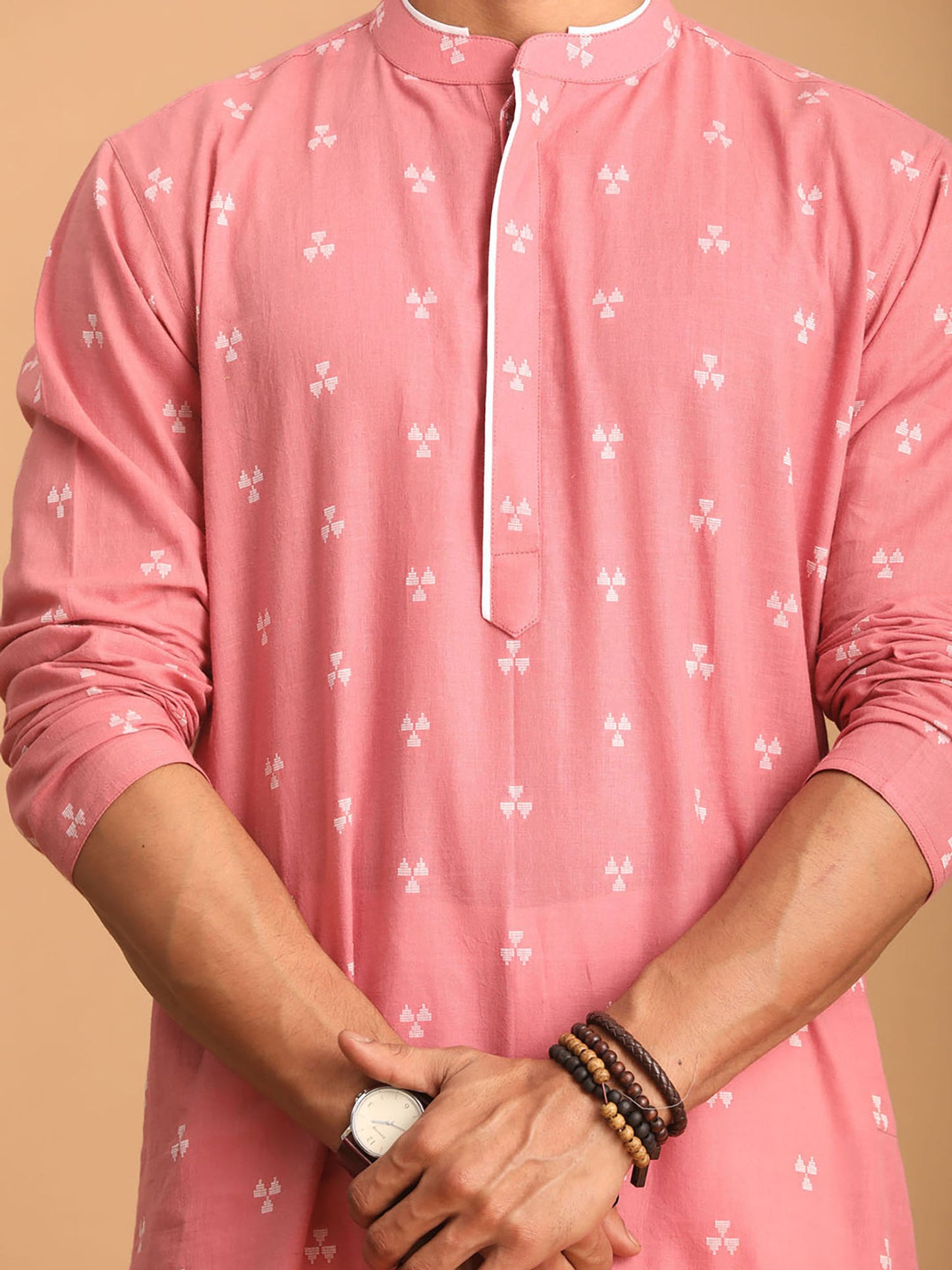 Mens Pink Cotton Kurta Luxury Empo Festive sale