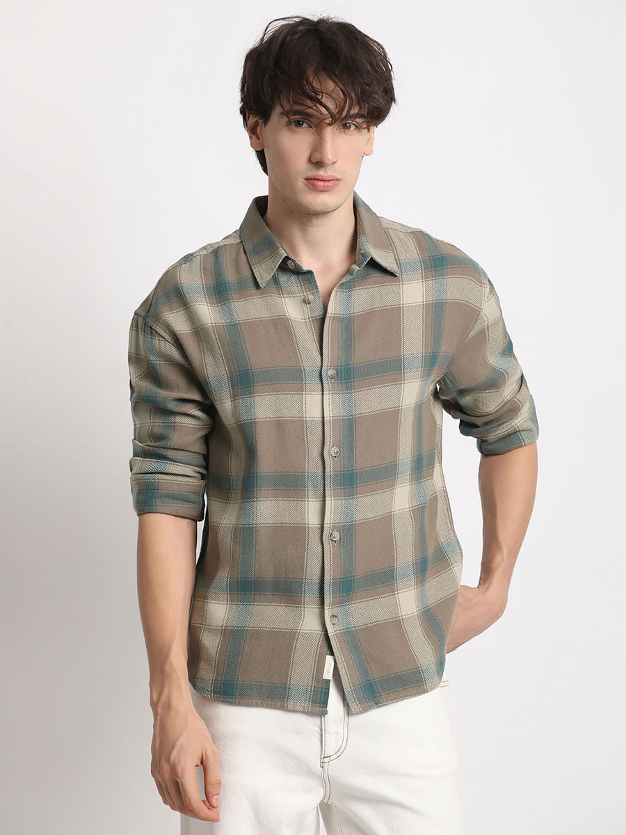 Mens Brown Relaxed Fit Casual Shirt | LUXURY EMPORIUM