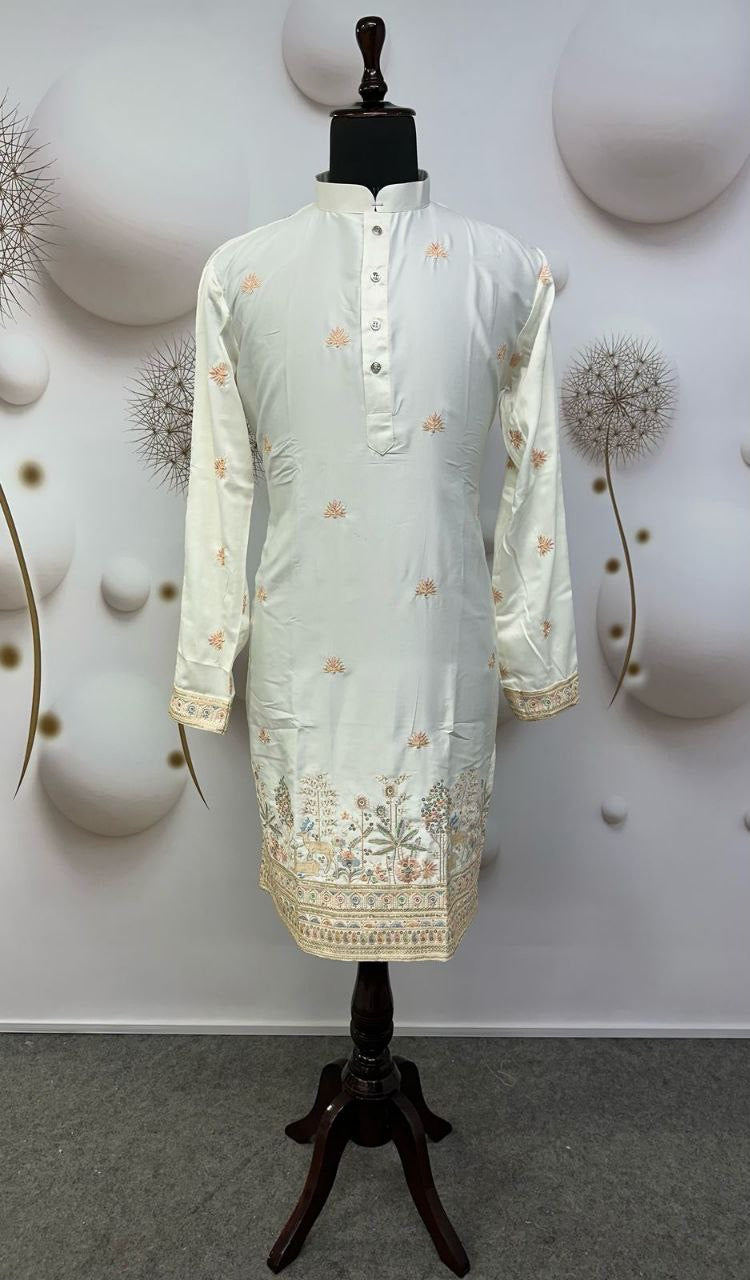 Mens Kurta Daman embroidery work| LUXURY EMPORIUM | ETHNIC MEN WEAR