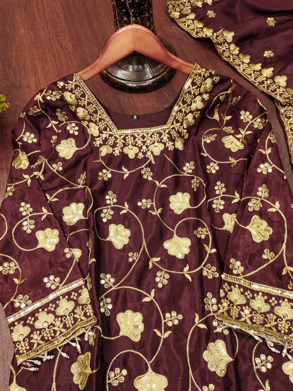 New Designer Embroidered Chinon Sharara Suit With Sequence Embroidered Work
| luxury emporium |