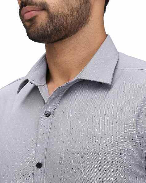Men Slim Fit Shirt with Patch Pocket Park Avenue