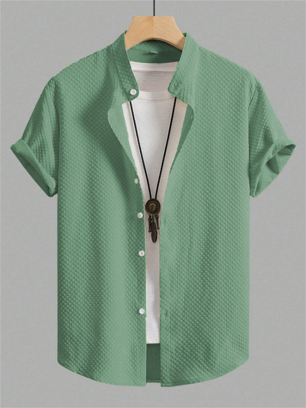 Regular Fit Solid Casual Half Sleeves Shirt