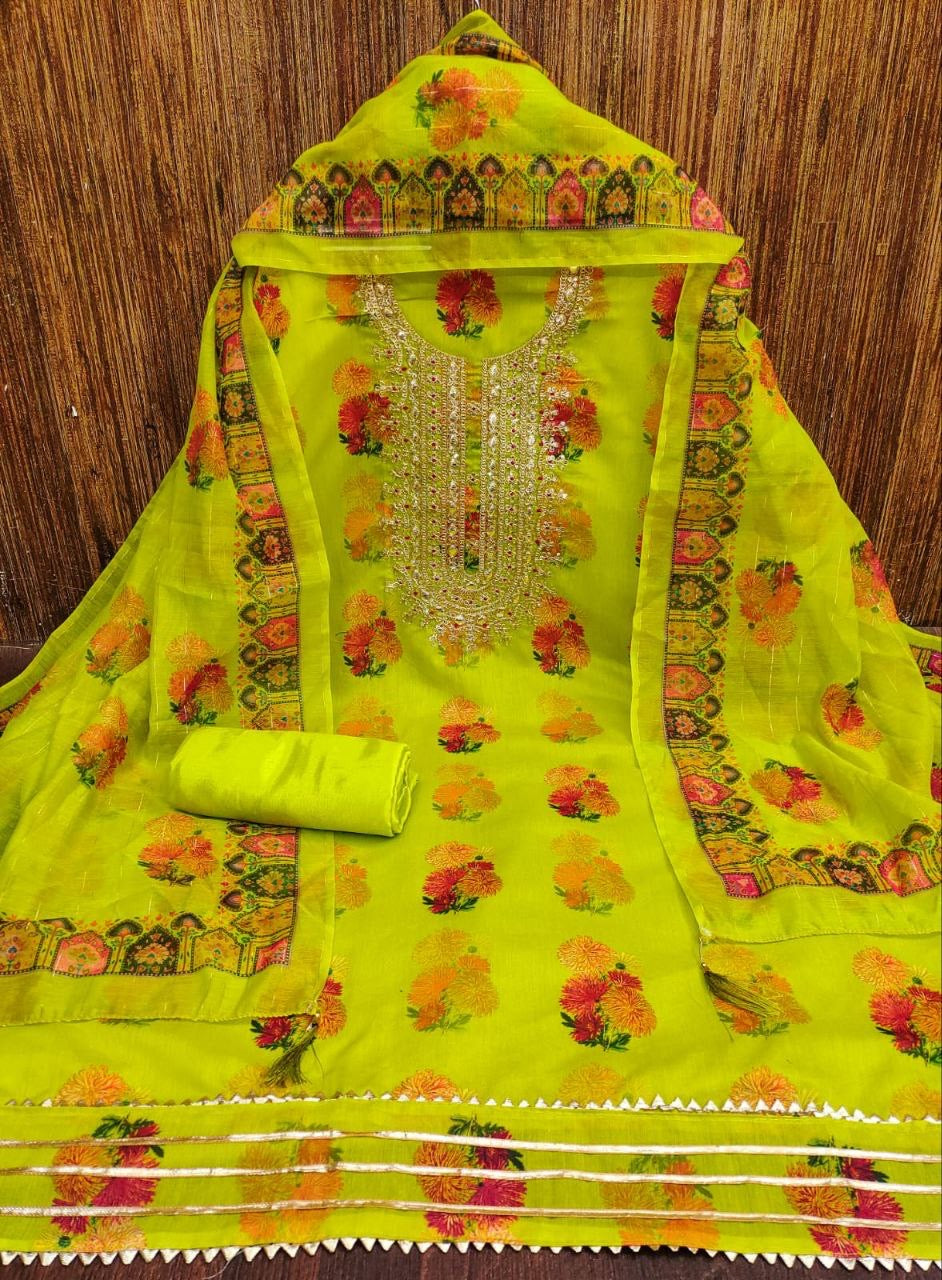 Digital printing Dupatta set suit piece| Luxuryemporium