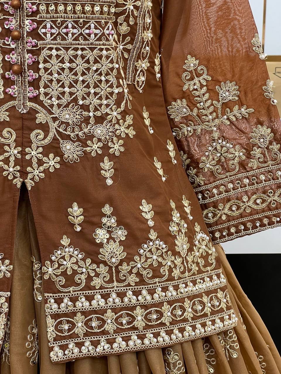 Rajkuwar| LUXURY EMPORIUM |HEAVY Embroidery Coding Sequence Work and Beads Handwork|