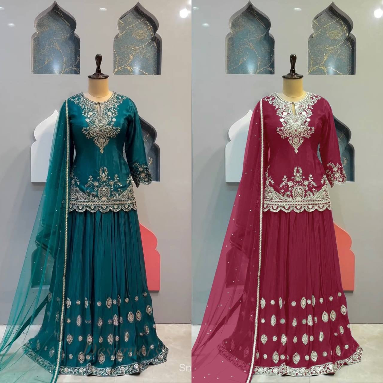 New Designer Party Wear Look Organza Pure Pakistani Suit , Pant and Dupatta set