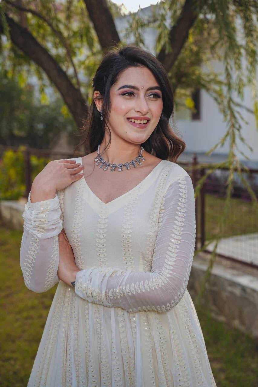White GownDress | luxury Emporium | classy and elegant look for your party
