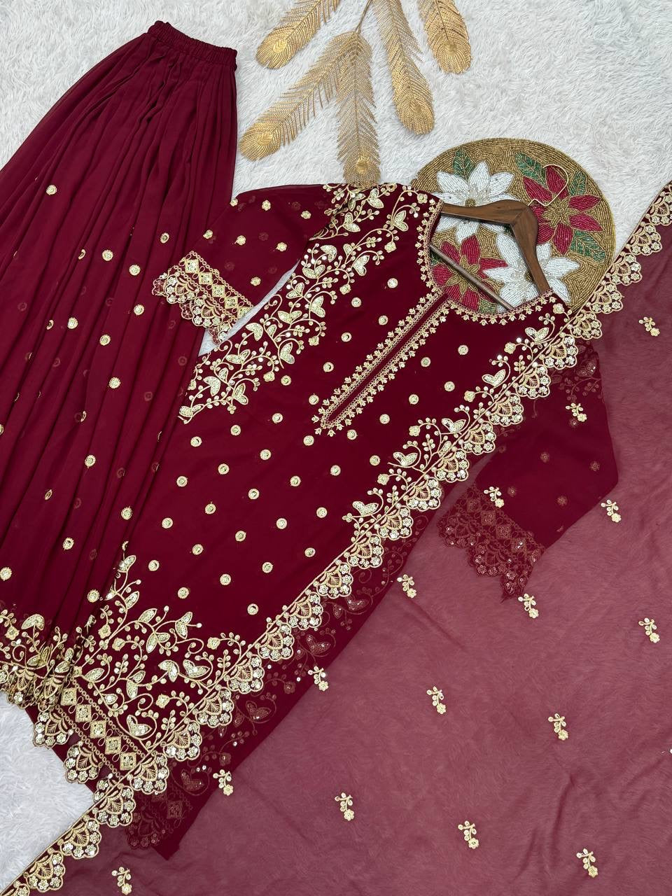 Rangreet| Heavy Embroidery And Sequence Work With Cut Work | LUXURYEMPORIUM