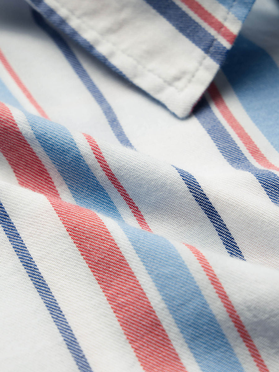 Stripes: Blue, Red Men Relaxed Shirt| LUXURY EMPORIUM | MENS WEAR | CASUAL FITS
