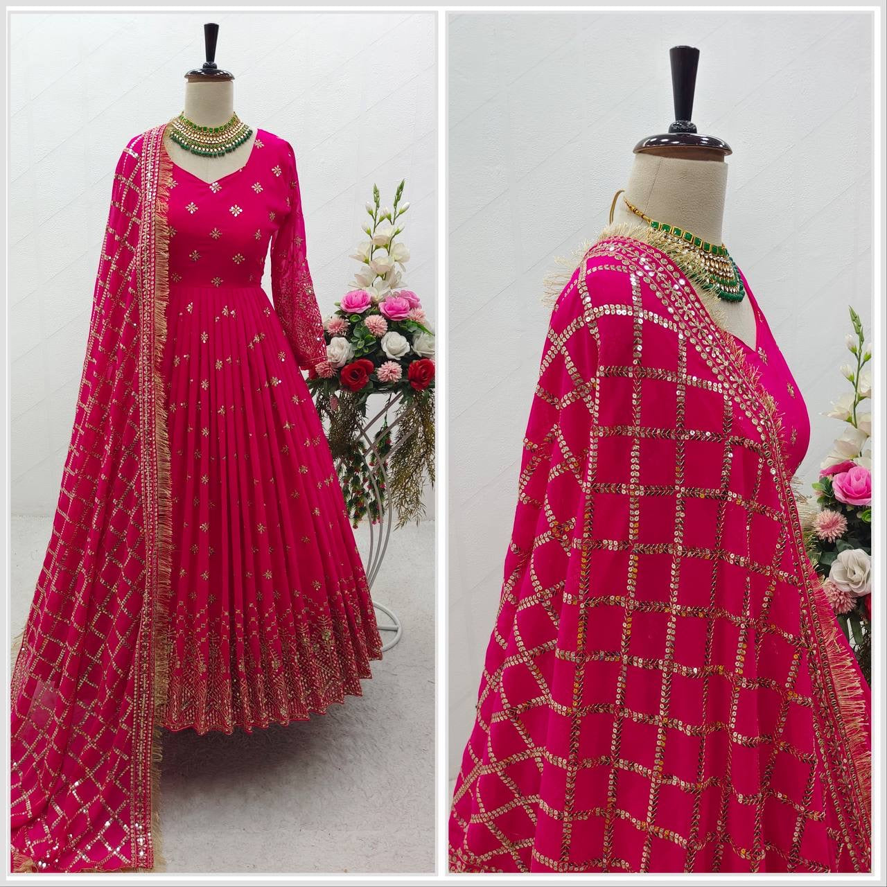 Heavy GEORGETTE GOWN LEHENGA | LUXURY EMPORIUM