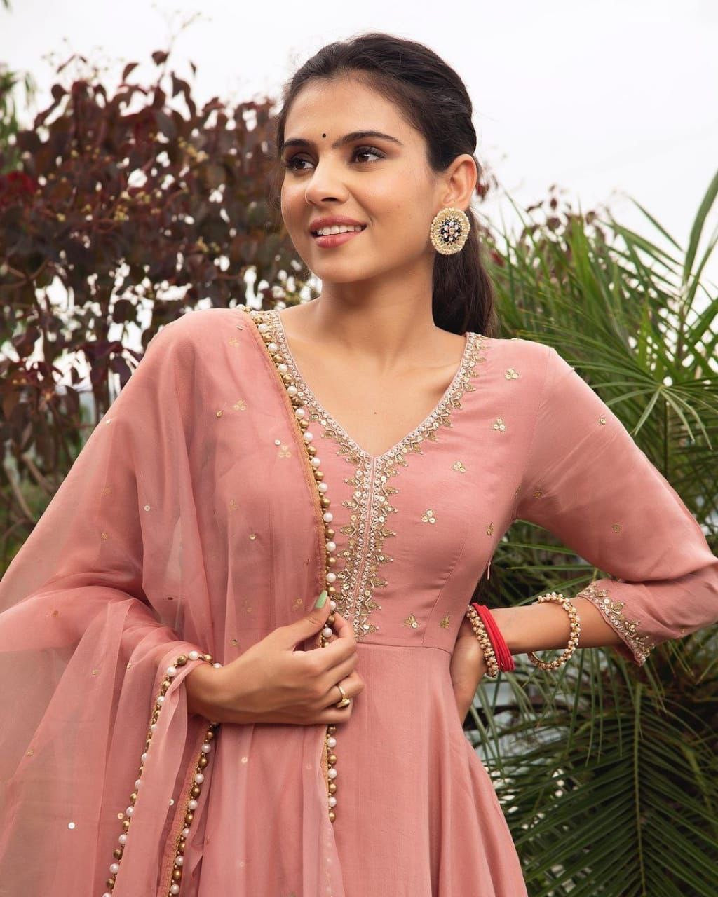 Roman Silk Anarkali kurta with dupatta ( no pant ) |\ LUXURY EMPORIUM