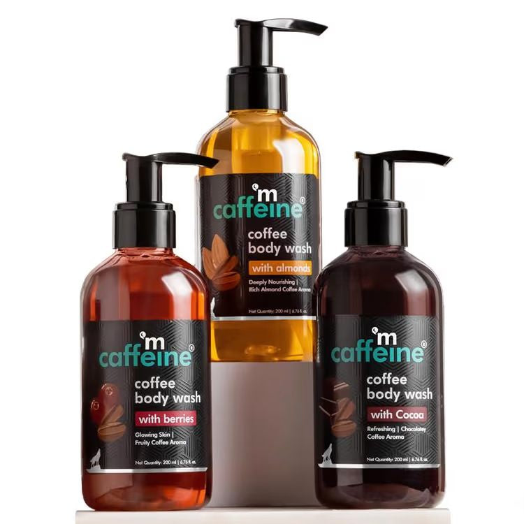 MCaffeine 3 Assorted Coffee Body Washes Combo For Tan Removal & Deep Cleansing