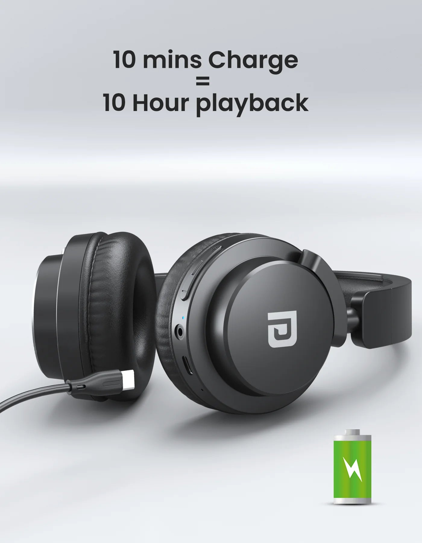 Muffs M2 40 Hour Playtime | 40mm Dynamic Driver | Foldable Design | Type C Charging