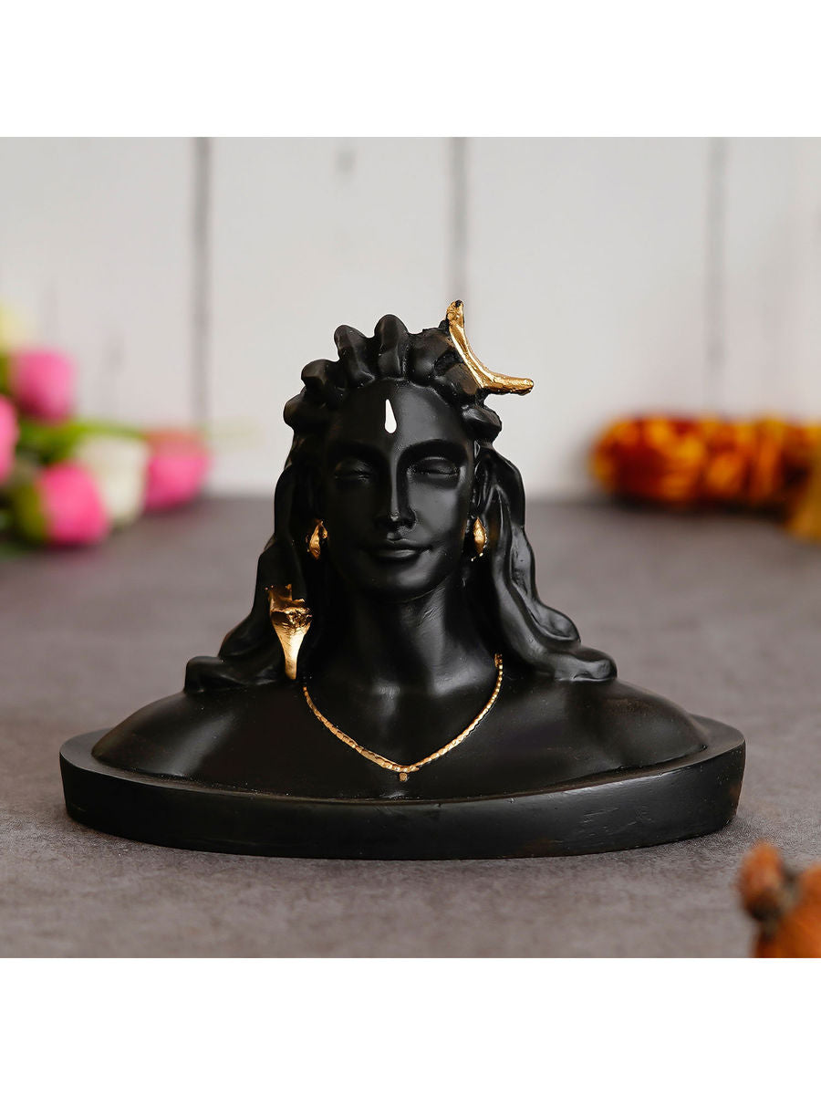Black Adiyogi Lord Shiva Handcrafted Polyresin Figurine