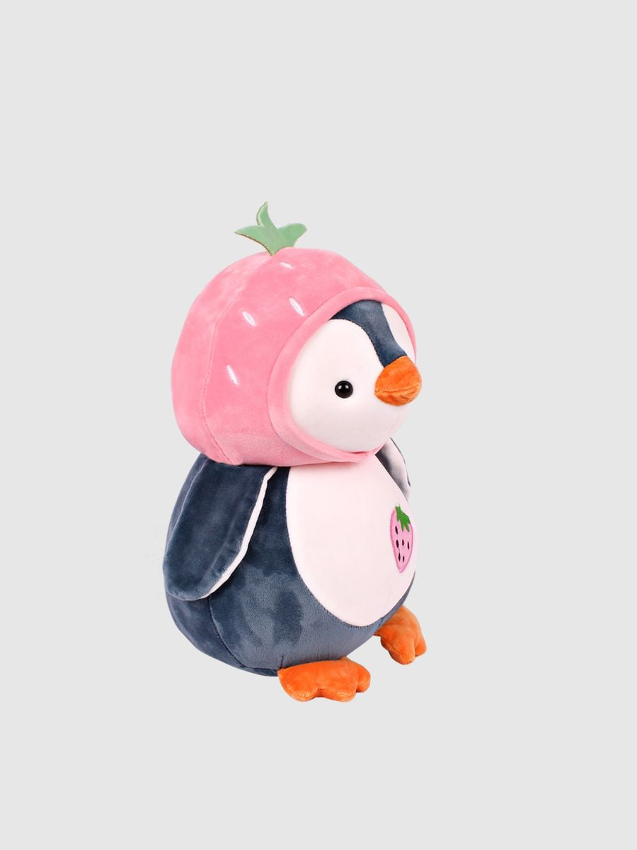 Grey & Pink Penguin Soft Toy
