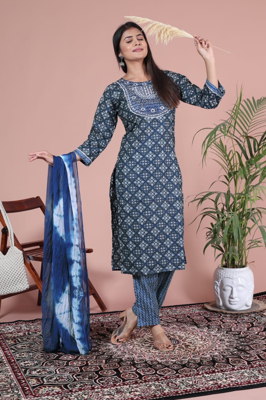 Premium quality Kurti with pant and dupatta