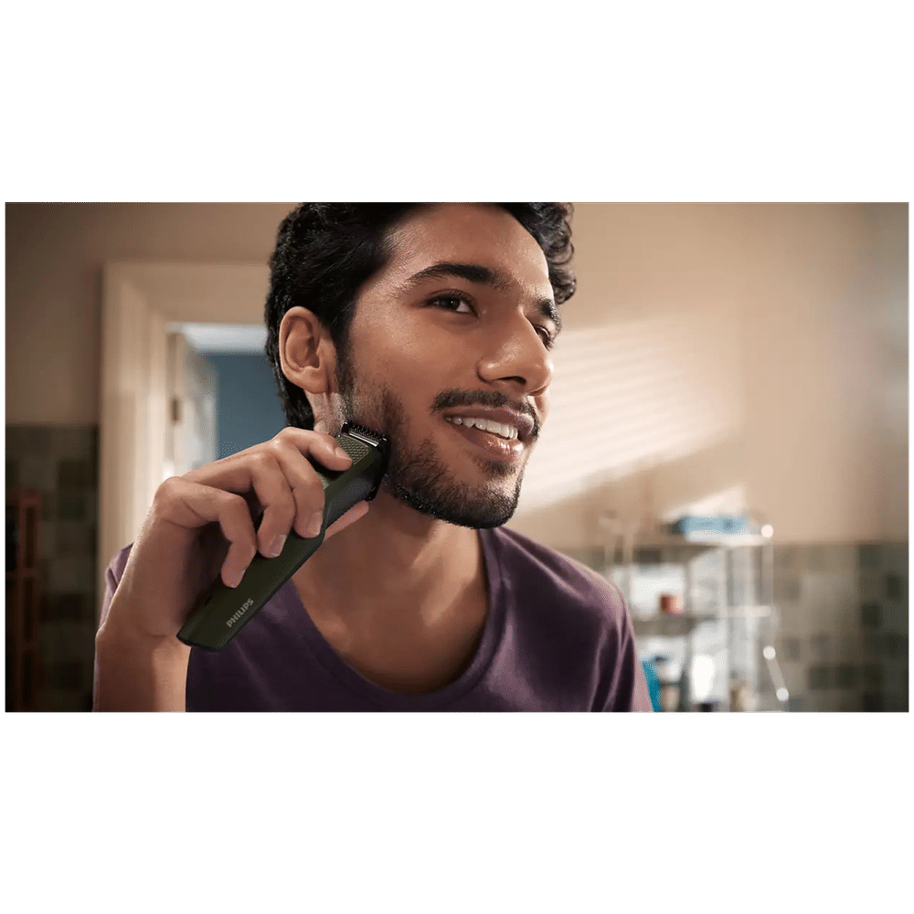 PHILIPS Series 1000 Rechargeable Cordless Wet & Dry Trimmer for Beard with 4 Length Settings for Men
