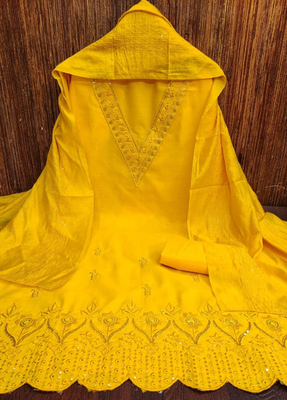 Exclusive Dress Material Suit  For WomenTop  ~ Luxury Emporium ~ Suit piece