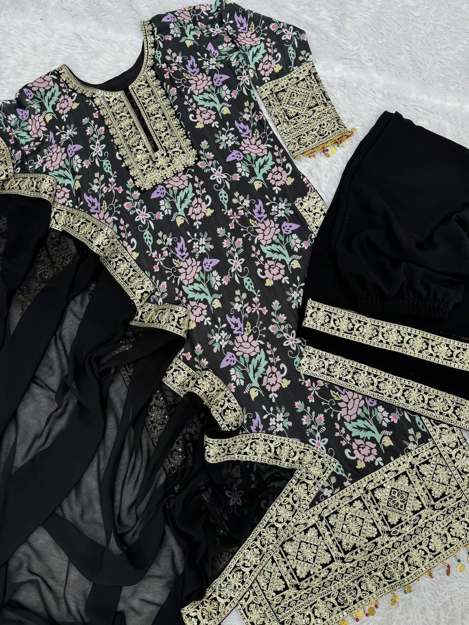 Long Kurti - Plazzo With Dupatta | LUXURY EMPORIUM | via wedding edition