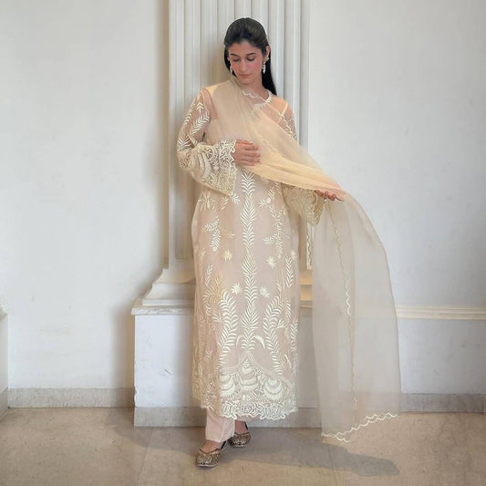 Noorani White heavy work collection | LUXURY EMPORIUM | FULL STITCHED