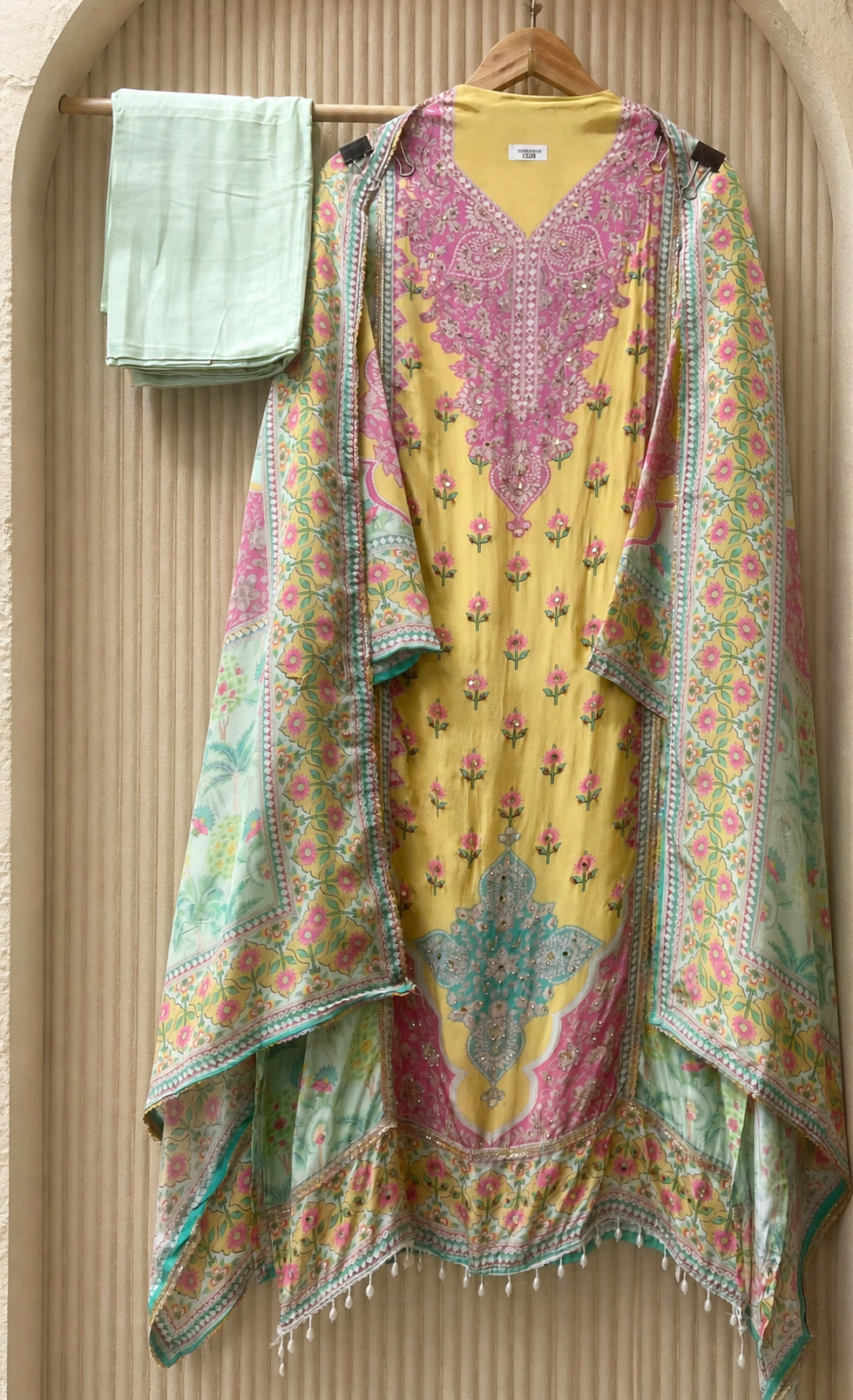 RUBAROO MUSLIN | UNSTITCHED SUIT WITH PASTEL SHADES | LUXURY EMPORIUM