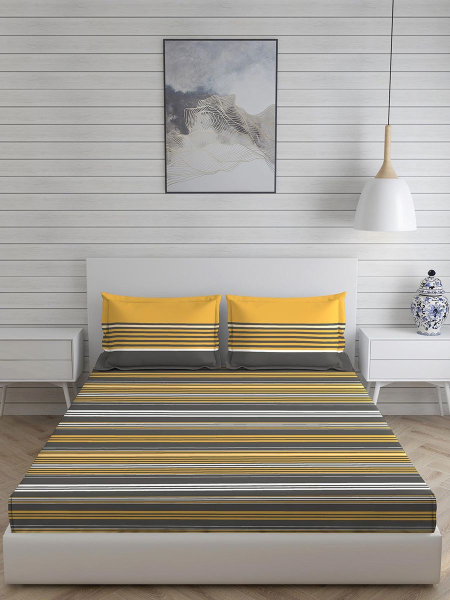 Layers
Colorado Cotton Rich 225 TC Bedsheet Set (Yellow)