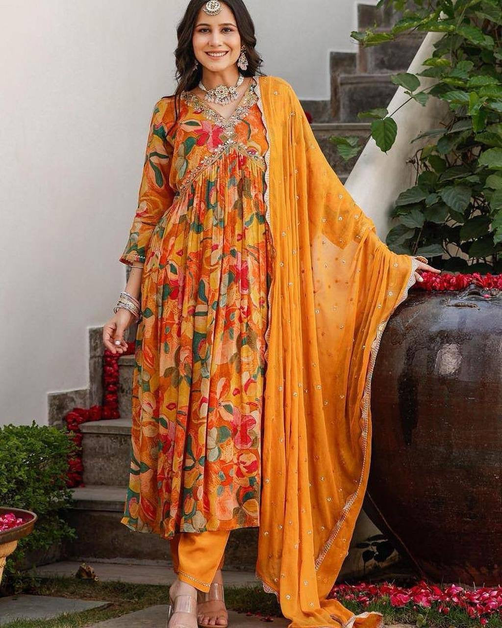 Georgette suit dupatta