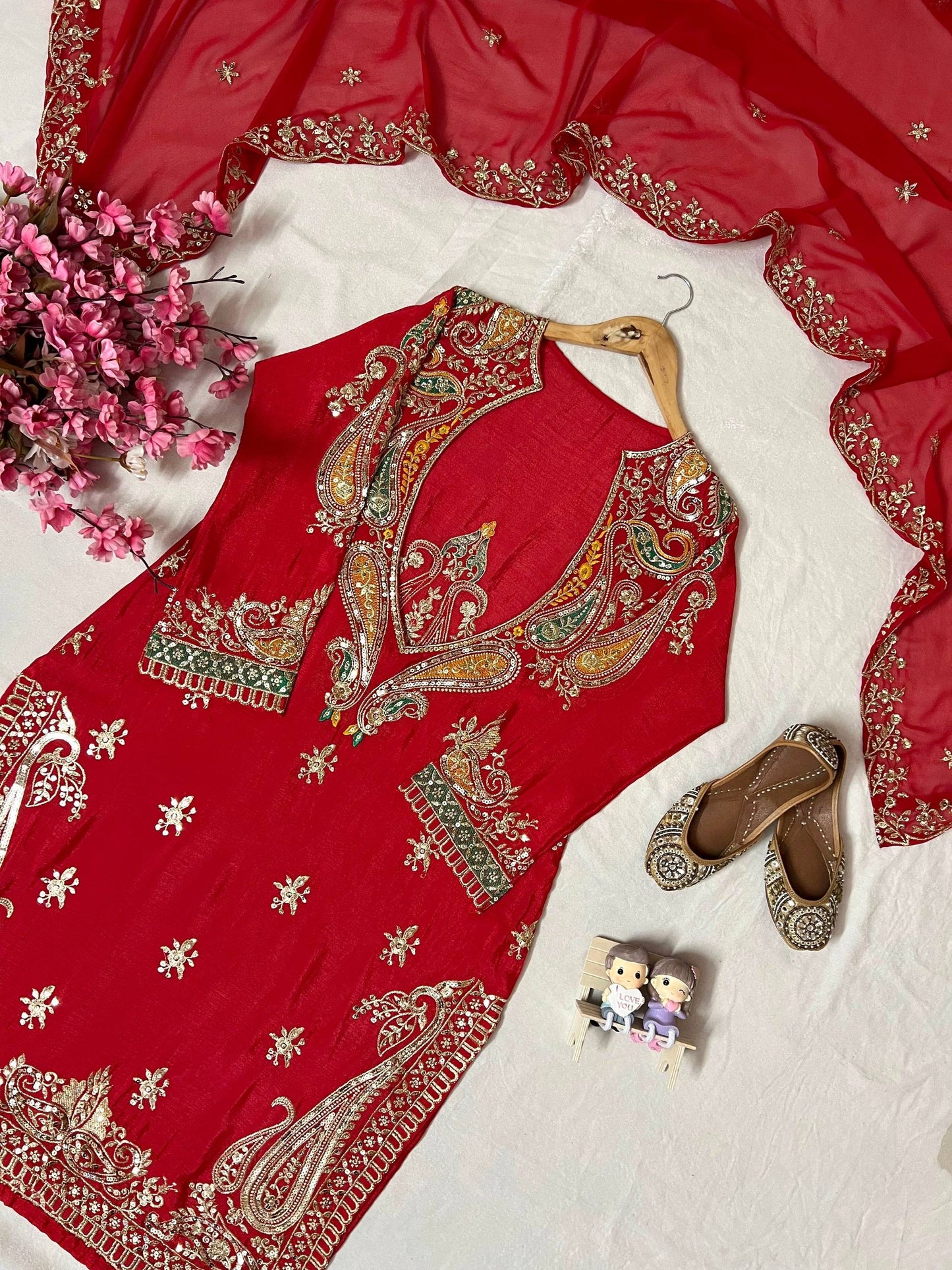 REHBAREEN| LUXURYEMPORIUM | Beautiful Thread & 5mm sequins embroidery work & Fully Stich Blouse| PARTYWEAR SUit|