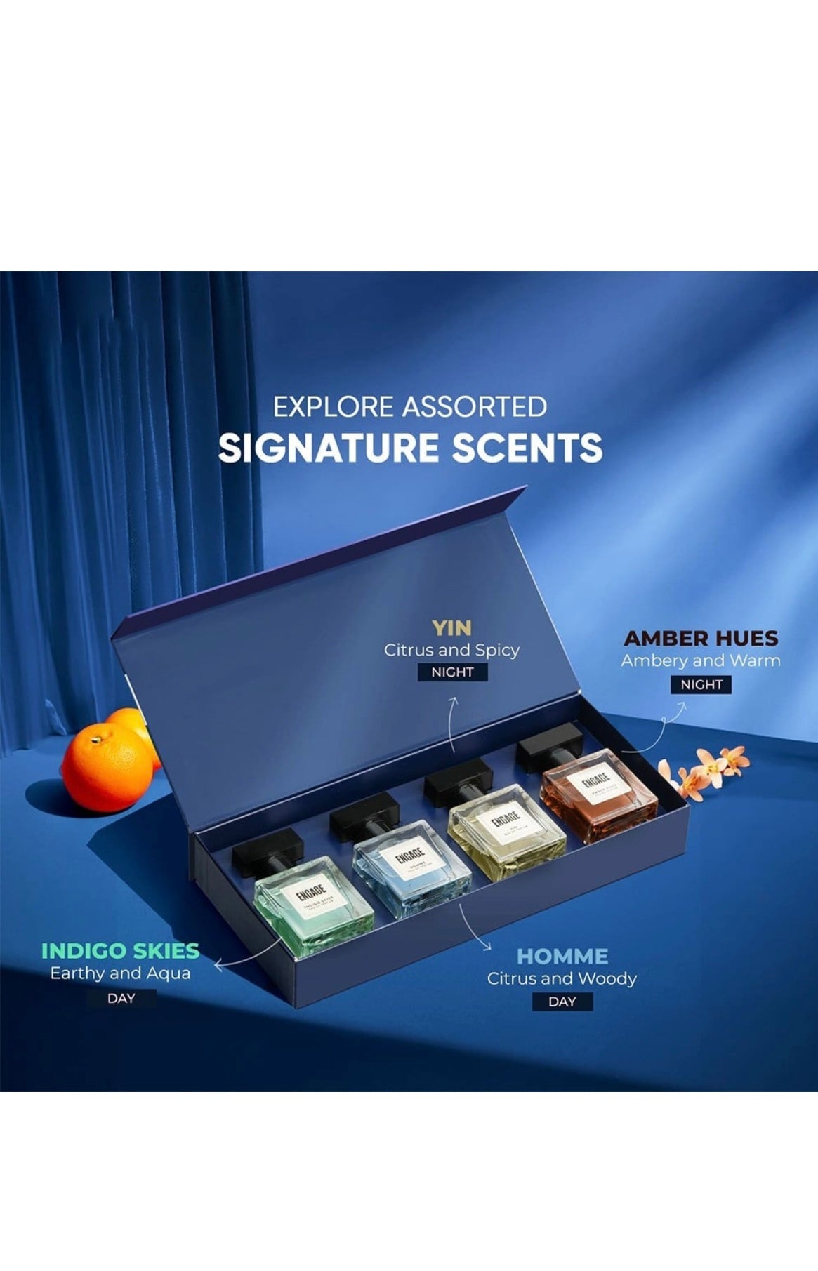 Engage Gift Set - Luxury Perfume Gifts For Men, 100ml, Long Lasting Smell Men Perfume, Best Valentine's Day Gift Hamper by ITC, Eau De Parfum for Man, Travel Sized Perfume Combo, 25ml x 4