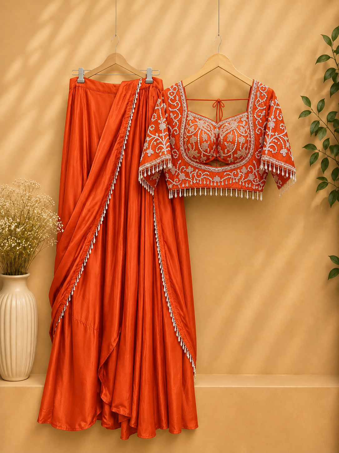 Elegance Designer Drape Lehenga Set | Free size upto S-3XL | LUXURY EMPORIUM
