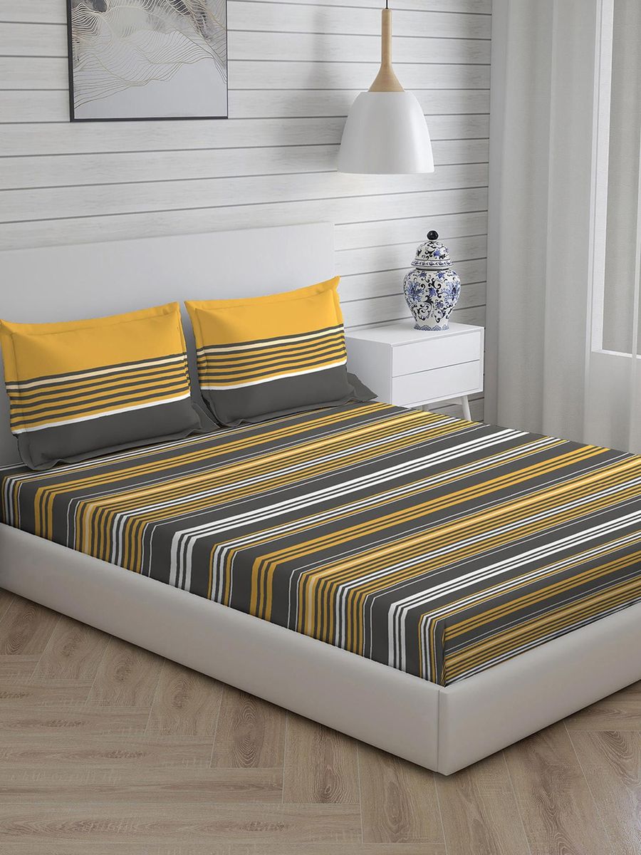 Layers
Colorado Cotton Rich 225 TC Bedsheet Set (Yellow)