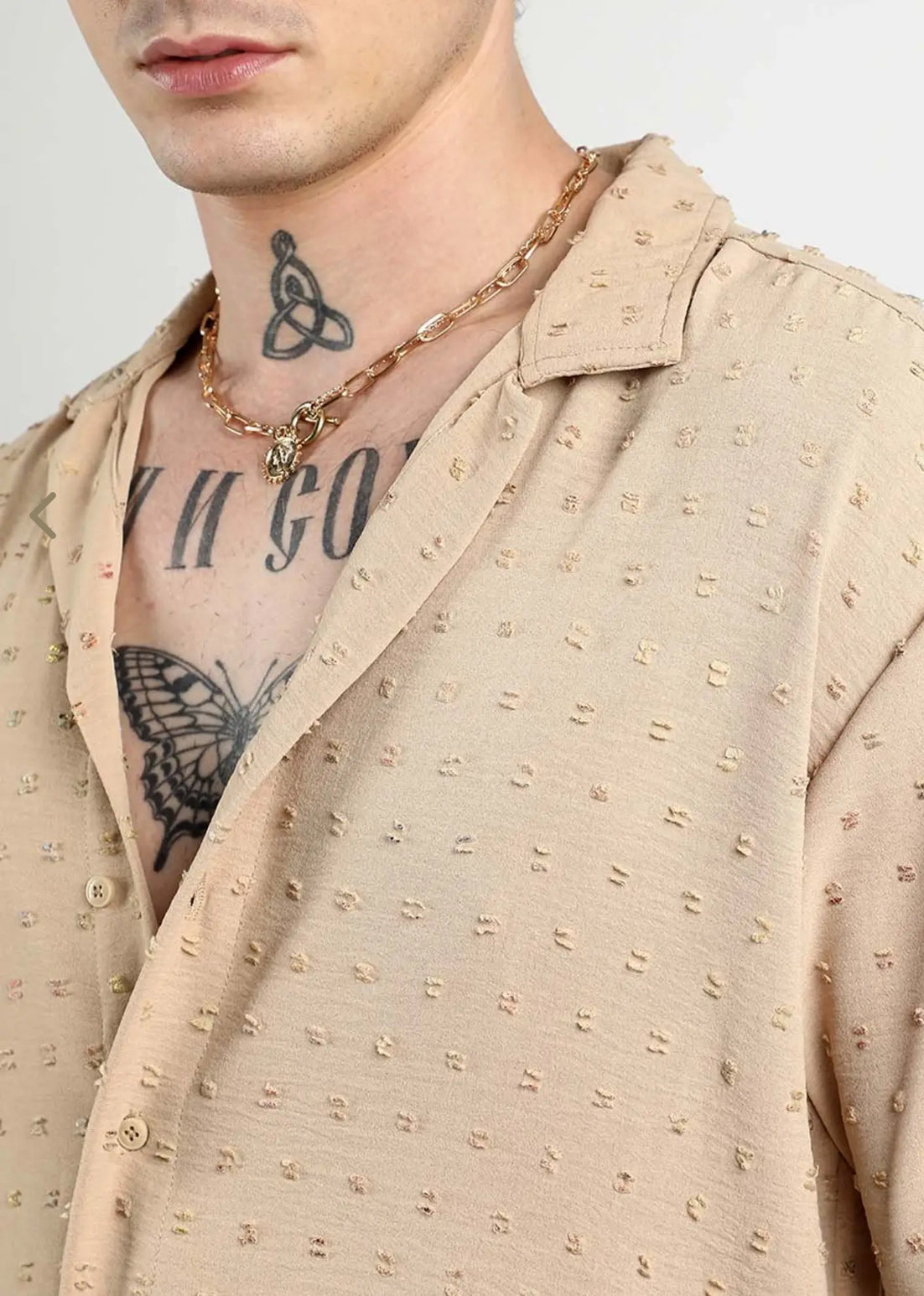 Campus Sutra Beige Regular Fit Self Pattern Shirt| BRAND CAPMUS | luxury emporium