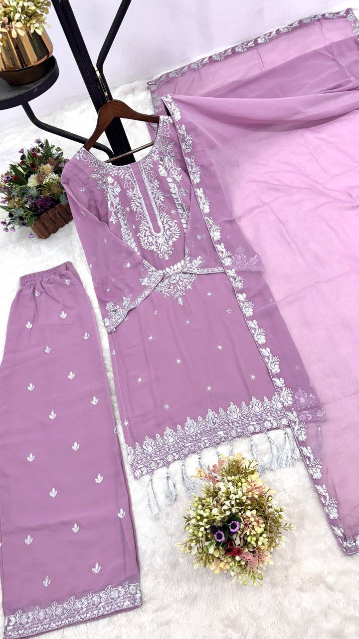 Luxuryemporium | GEORGETTE HEAVY WORK PLAZZO SET