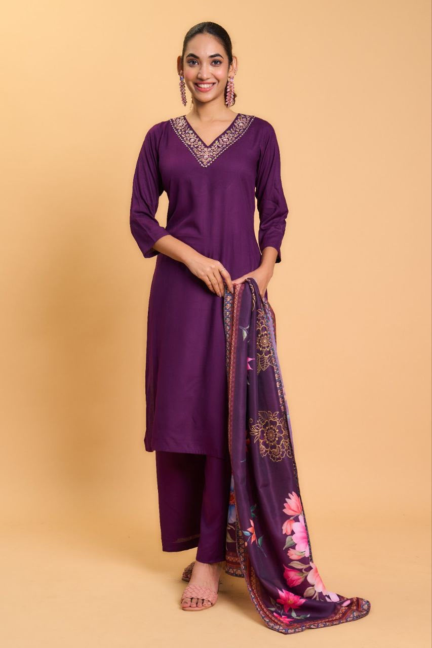 Rayon  Kurta With Dupatta Set