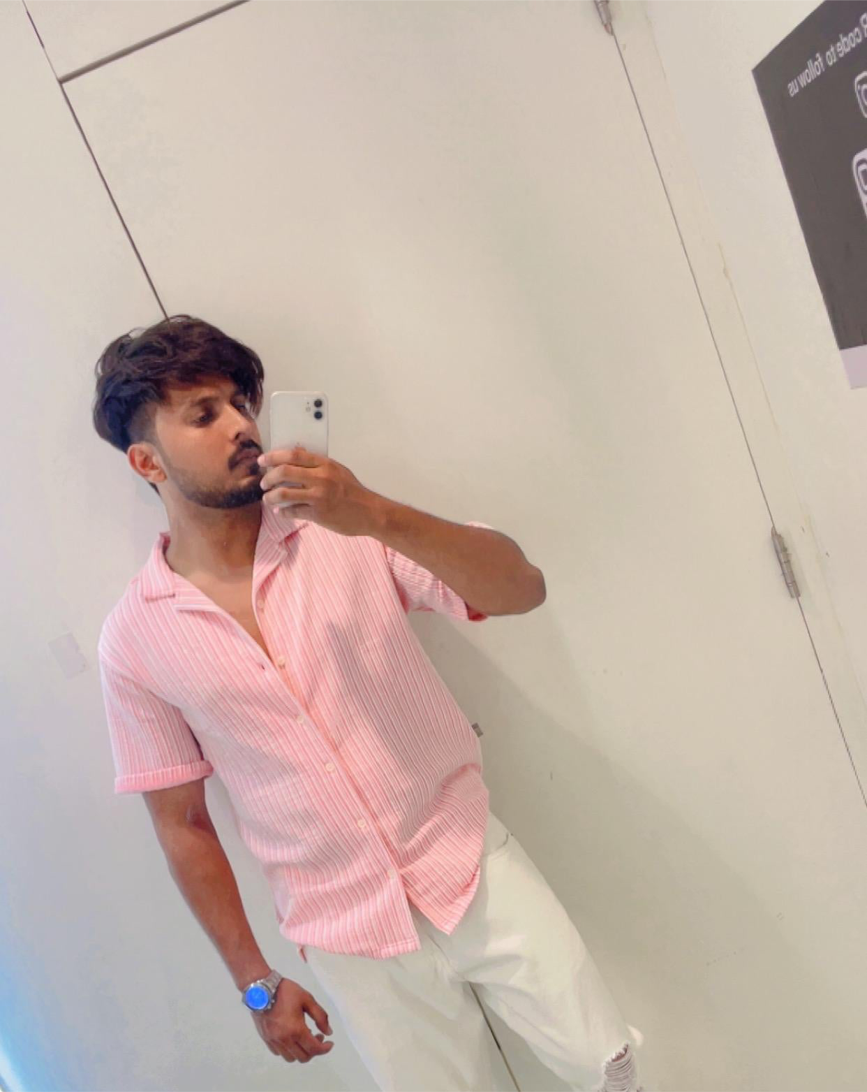 Luxury Emporium | Men's Slim Fit Pink Shirt| slim plain fit | stripe mens|