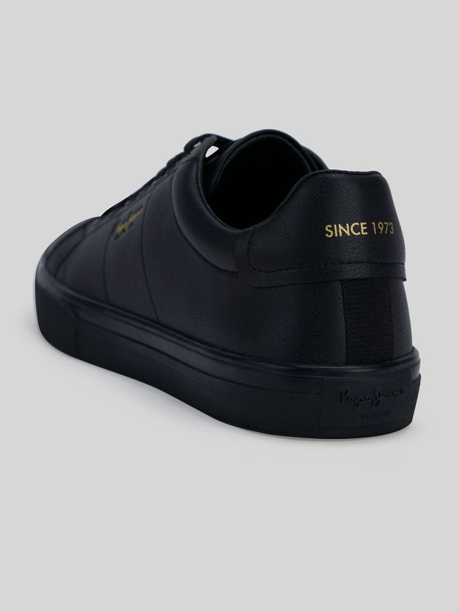 Pepe Jeans Black Low-Cut Anti-Skid Cupsole Sneakers | RAW | LUXURY EMPORIUM