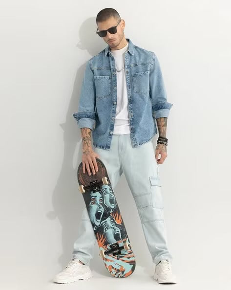 Washed Regular Fit Denim Jacket| REGULAR FIT MEN | luxury emporium